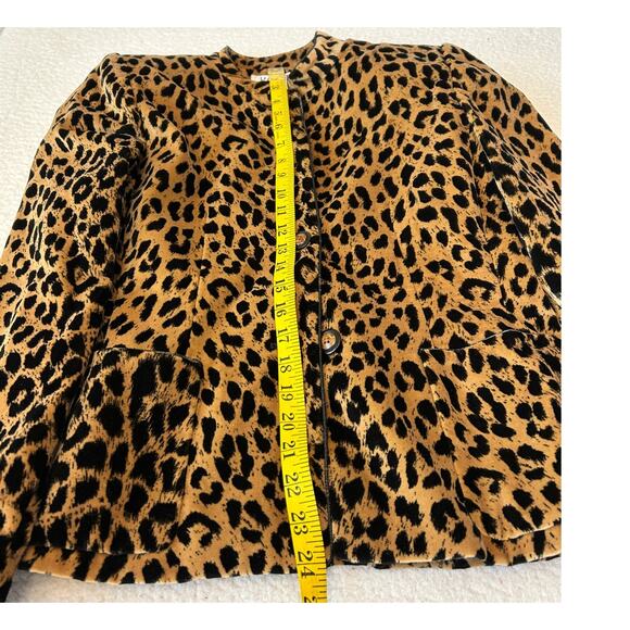 Kasper for A.S.L. Blazer Women's Sz 8 Animal Print Lined Pockets Button Front - Picture 3 of 9